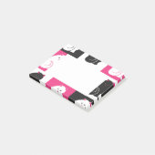 Crazy Hot Pink Kitty Cat Patroon Post-it® Notes (Schuin)