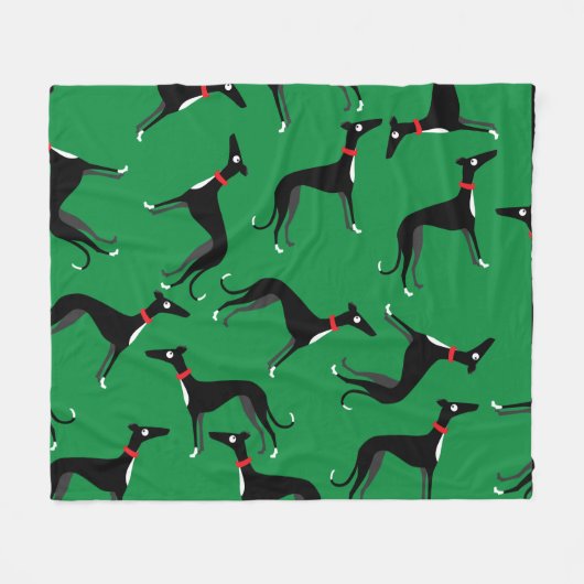 Crazy Hounds Fleece Deken (Voorkant (Horizontaal))