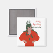 Crazy hoya dame woont hier grappig Plant hobby Magneet (Voorkant / Achterkant)