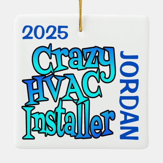 Crazy HVAC Installer CUSTOM Keramisch Ornament (Achterkant)