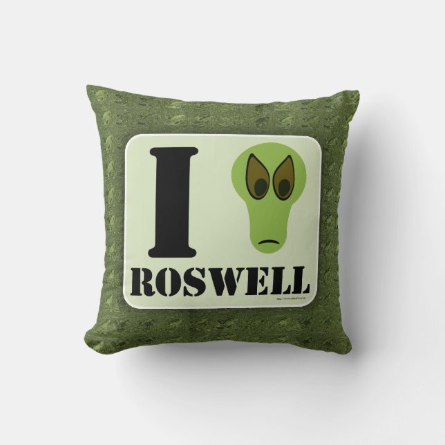 Crazy I Love Roswell UFO Alien Character Kussen (Voorkant)
