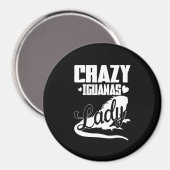 Crazy Iguana Lady Magneet (Voorkant / Achterkant)