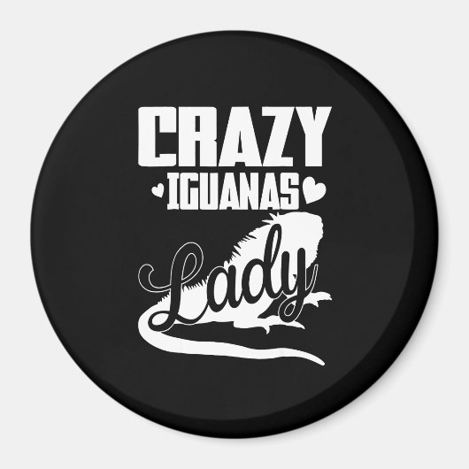 Crazy Iguana Lady Magneet (Voorkant)