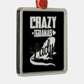 Crazy Iguana Lady Metalen Ornament (Rechts)