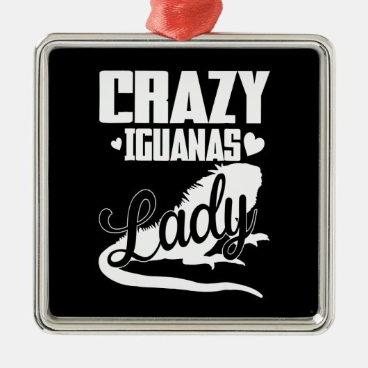 Crazy Iguana Lady Metalen Ornament (Voorkant)