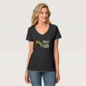 Crazy Iguana Lady Reptile Lizard Animal Novelty T-shirt (Voorkant volledig)