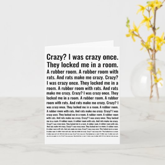 Crazy_ Ik Was Een Keer Gek. Grappige Trending Meme Kaart (Gele Bloem)