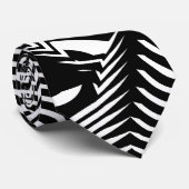 Crazy in Black en White Pattern Stropdas (Opgerold)