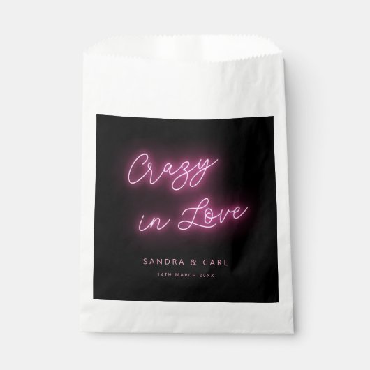 Crazy in liefde Neon Glow Bedankzakje (Voorkant)