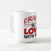 Crazy in Love Valentine Typography Koffiemok (Voorkant links)
