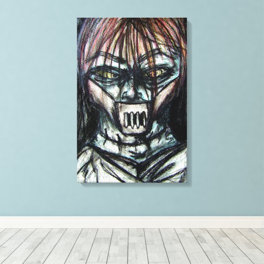 Crazy Insane Straitjack of Insanity Canvas Afdruk (Insitu (Houten vloer))