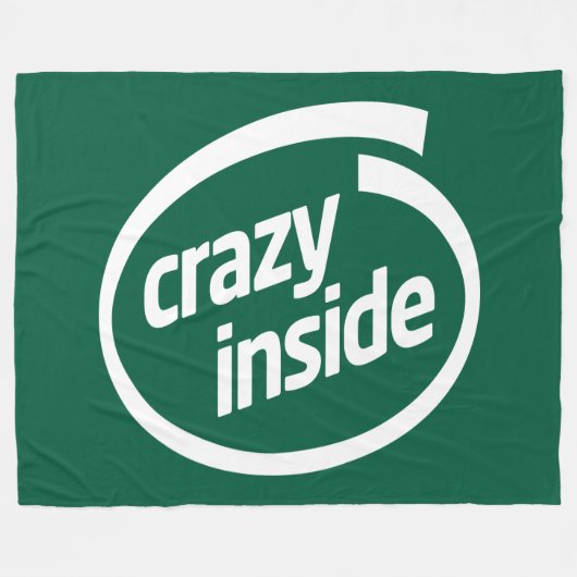 Crazy inside fleece deken (Voorkant (Horizontaal))