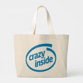 Crazy inside grote tote bag (Achterkant)