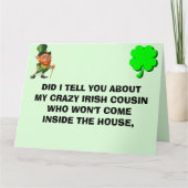 CRAZY IRISH COUSIN ST PATRICK'S DAY BEDANKKAART (Voorkant)