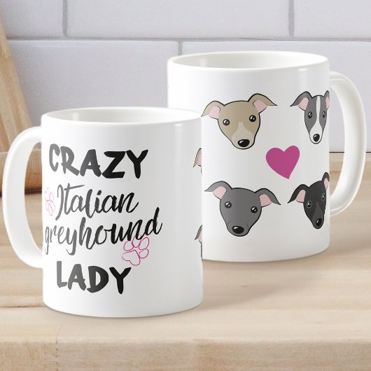 Crazy Italiaans Hondenliefhebber van Greyhound lad Koffiemok