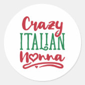 Crazy Italy Nonna Ronde Sticker (Voorkant)