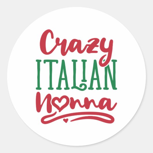Crazy Italy Nonna Ronde Sticker (Voorkant)