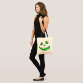 Crazy Jack O Lantern Pumpkin Face Green Tote Bag (Voorkant (model))