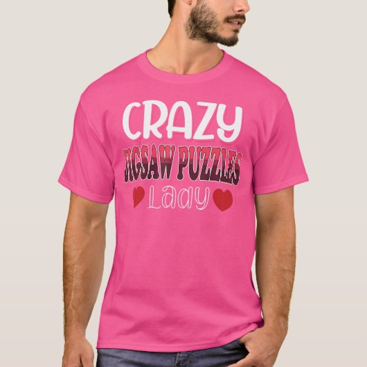 Crazy Jigsaw Puzzles Dames Vrouwen T-shirt (Voorkant)