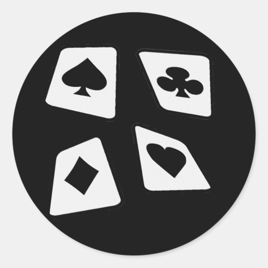 Crazy Kaarten - B&W Ronde Sticker (Voorkant)