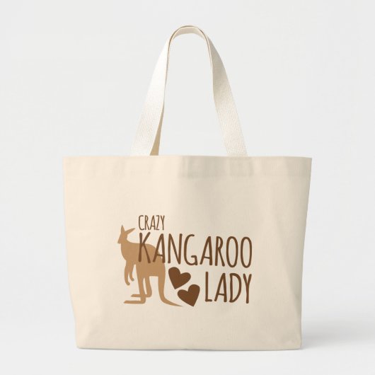 Crazy Kangaroo Lady Grote Tote Bag (Voorkant)