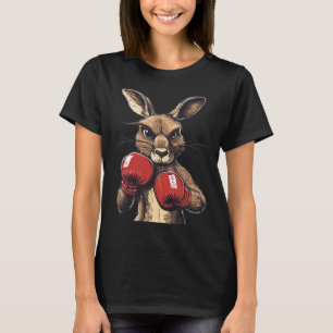 Crazy Kangaroo met bokshandschoenen voor een wilde T-shirt