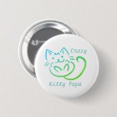 Crazy Kat Papa Cute Kat Abstract Ronde Button 5,7 Cm (Voorkant /achterkant)