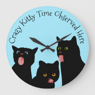 Crazy Kat Time Cat Clock Grote Klok