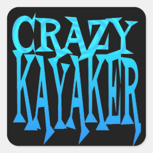 Crazy Kayaker Vierkante Sticker