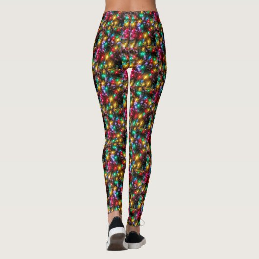 Crazy kerstlamppatroon leggings (Achterkant)