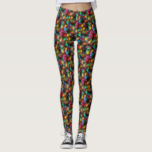 Crazy kerstlamppatroon leggings
