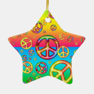 Crazy Kinder Colors-PEACE OUT-Star Ornament
