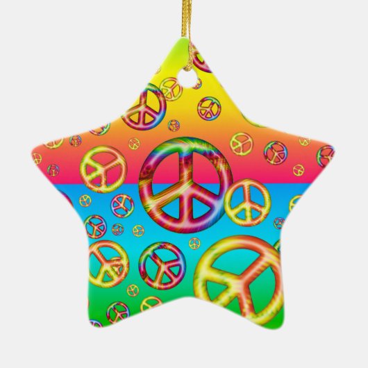 Crazy Kinder Colors-PEACE OUT-Star Ornament (Achterkant)