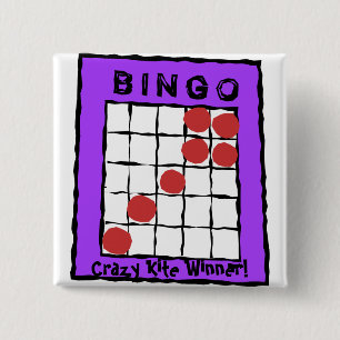 Crazy Kite Winner! bingo-knop Vierkante Button 5,1 Cm