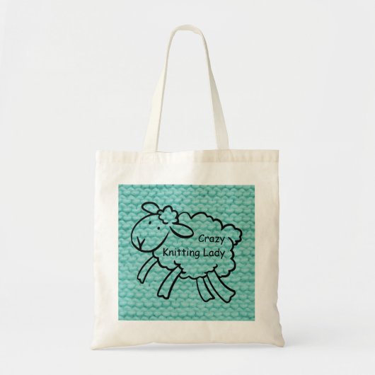 Crazy Knitting Lady Bag Tote Bag (Voorkant)