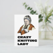 Crazy Knitting Lady Briefkaart (Staand voorkant)