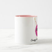 Crazy Knitting Lady Tweekleurige Koffiemok (Center)