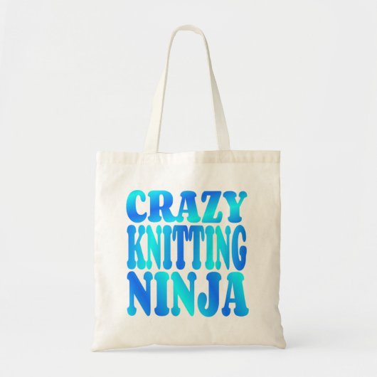 Crazy Knitting Ninja Tote Bag (Voorkant)