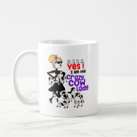 Crazy Koe Lady Coffee Mok – Grappig Boerderij Dier