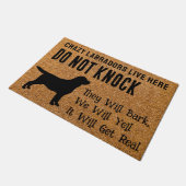 Crazy Labradors Live here - Black Labrador Dog Deurmat (Schuin)