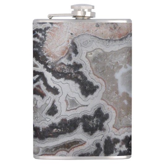 Crazy Lace Agate Gemstone Photo Flask Heupfles (Voorkant)