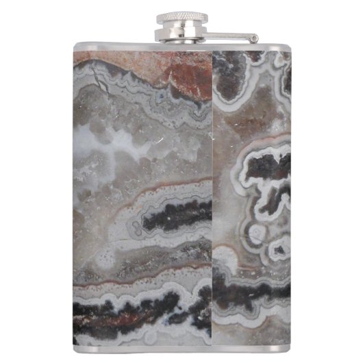 Crazy Lace Agate Gemstone Photo Flask Heupfles (Achterkant)