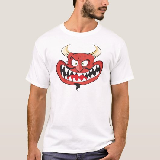 Crazy lachende duivel t-shirt (Voorkant)