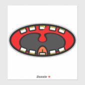 Crazy Laughing Mouth Cartoon Sticker (Vel)