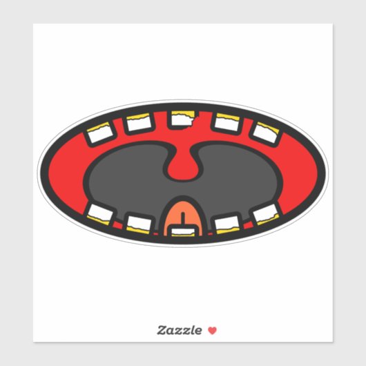 Crazy Laughing Mouth Cartoon Sticker (Vel)