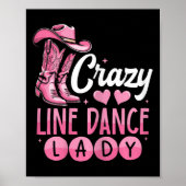 Crazy Line Dance Lady Line Dansen Poster (Voorkant)