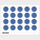 Crazy Lines Tie Dye - Paarse Ronde Sticker (Vel)