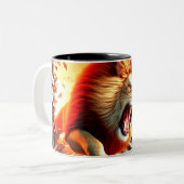Crazy Lion Tweekleurige Koffiemok (Voorkant links)