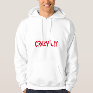 CRAZY LIT (rood op wit) Hoodie