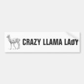 Crazy Llama Lady Bumpersticker (Voorkant)